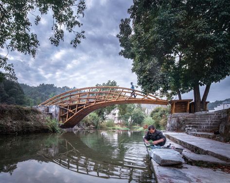 Bambow Bridge / Atelier Lai Cantilever Bridge, Beam Bridge, Bridge Structure, Huangshan, Bamboo Structure, Bamboo Architecture, Arch Bridge, Architectural Photographers, Zaha Hadid Architects