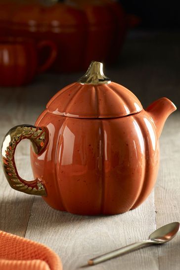 Pumpkin Teapot, Serve Board, Clean Table, Pumpkin Tea, Ceramic Pumpkin, Halloween Mugs, Autumn Tea, Trick R Treat, Wood Pumpkins