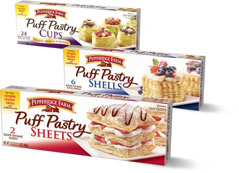 Pepridge Farm Puff Pastry Recipes, Pastry Dough Desserts, Desserts Puff Pastry, Pepperidge Farm Puff Pastry Recipes, Puff Dessert, Puff Pastry Shells, Nutella Bread, Cafe Recipes, Pastries Recipes Dessert