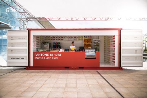 Why the use of pop-up space is ripe for exploration Pantone Cafe, Shipping Container Restaurant, Small Restaurant Design, Pop Up Cafe, Container Restaurant, Used Shipping Containers, Container Bar, Cafe Shop Design, Container Design