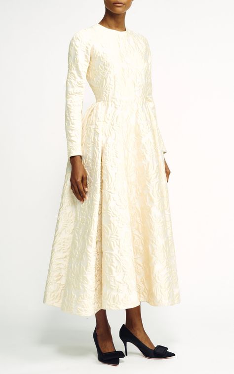 Annie Midi Dress By Emilia Wickstead | Moda Operandi Emilia Wickstead, Moda Operandi, Pretty Outfits, Fashion Collection, Scotland, Lookbook, Midi Dress, Long Sleeve Dress, Slim Fit