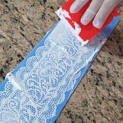 Edible Lace Instructions | Gelatin Art Market How To Make Edible Lace For Cakes, Edible Sugar Lace Recipe, Sugar Lace Recipe, Popsicle Cocktail, Gingerbread Competition, Baking Tricks, Edible Clay, Fondant Lace, Baking Cakes Ideas