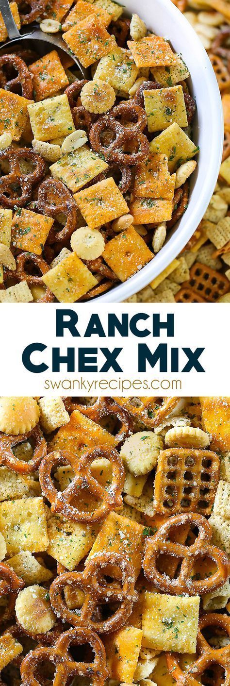 Ranch Chex Mix made for a crowd. My favorite snack mix is loaded with peanuts, cheese crackers, pretzels, and rice cereal. This easy zesty Ranch Chex Mix is perfect for parties and school lunches. #snackmix #chexmix #partyfood Snacks For Atv Riding, Foods That Feed A Crowd, Ranch Chex, Ranch Chex Mix, Summer Time Recipes, Zesty Ranch, Chex Mix Recipes, Snack Mixes, Snack Mix Recipes