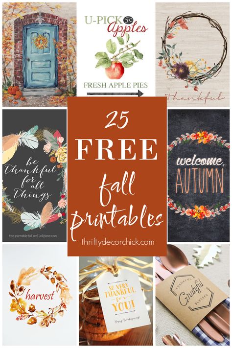 Fall Free Printables Prints, Free Autumn Printables, Free Printable Fall Wall Art, Fall Free Printables, Pictures Of Fall, Fall Potluck, Printer Crafts, Free Paper Printables, Farmhouse Printables