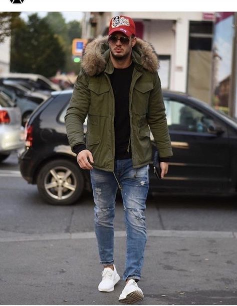 Parka Outfit Men, Parka Outfit, Mens Winter Fashion Outfits, Suits Men Business, Mens Fashion Casual Winter, Cold Outfits, Mens Fashion Inspiration, Mens Winter Coat, Winter Outfits Men