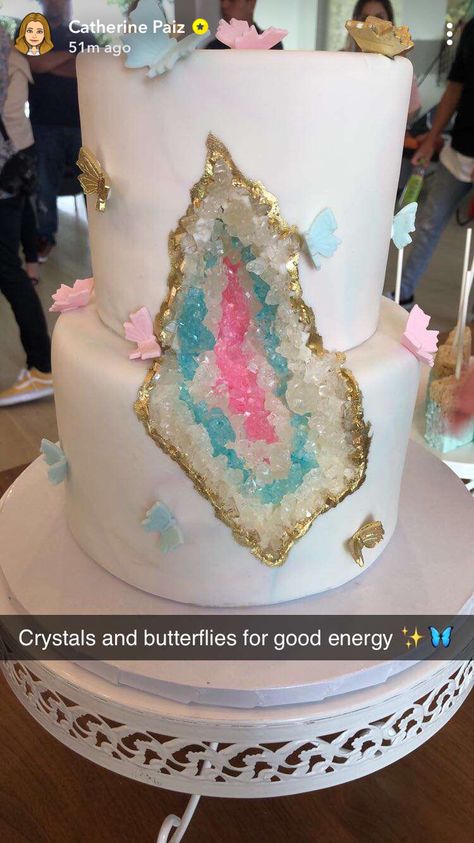 Butterfly Gender Reveal, Catherine Paiz Snapchat, Reveal Cake Ideas, Gender Reveal Cake Ideas, Baby Shower Decorations Ideas, Baby Shower Gender Reveal Ideas, 2000s Theme, Butterfly Baby Shower Theme, Turning 20