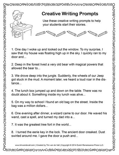 Creative Writing Prompts Creative Writing Worksheets, Elementary Writing Prompts, Free Writing Prompts, Creative Writing Activities, Creative Writing Classes, Creative Writing Ideas, Writing Prompts Funny, The Writing Process, 4th Grade Writing