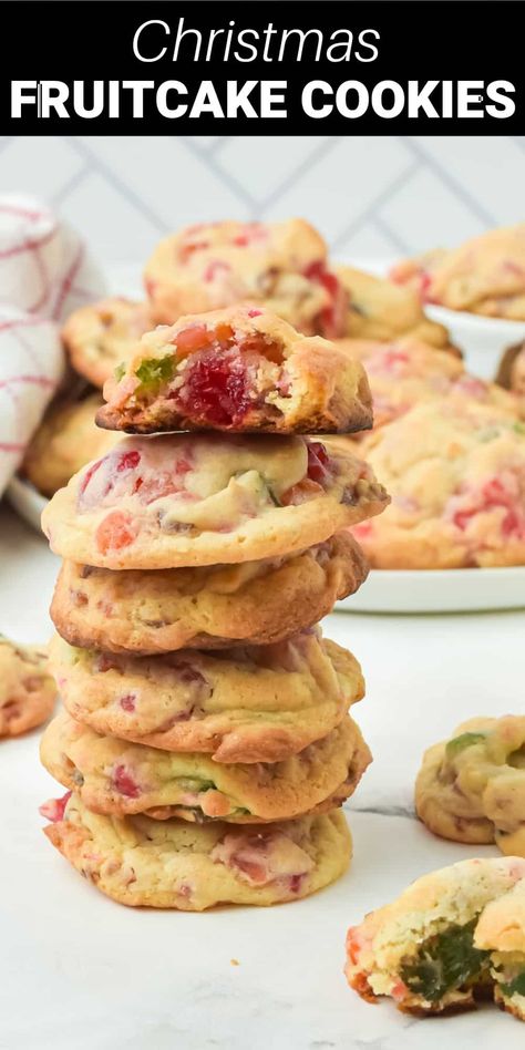 Christmas Fruit Drop Cookies, Candied Fruit Cookies Holidays, Fruit Cake Cookies With Bourbon, Fruit Drop Cookies, Recipes With Candied Fruit, Christmas Fruit Cookies Recipes, Fruit Cake Bars Recipe, Fruit And Nut Cookies, Fruit Cake Cookies Recipe Simple