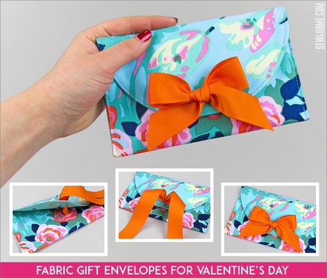 Fabric Gift Envelopes Envelope Pouch Diy, How To Make A Fabric Envelope, Envelope Clutch With Removable Pouch As Gift, Envelope Fabric Pouch, Handmade Envelope Clutch As Gift, Envelope Tutorial, Fabric Envelope, Pinking Shears, Straight Line Quilting