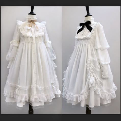 Lolíta Dress White, Shopping Link, Op Dress, Style Kawaii, Classic Lolita, Old Fashion Dresses, The Pure, Mori Girl, Moda Vintage