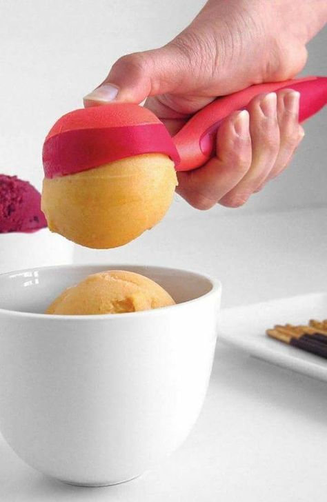 #kitchen Orange Ice Cream, Kitchen Must Haves, Cooking Gadgets, Gadgets And Gizmos, Cool Kitchen Gadgets, Cool Inventions, Home Gadgets, Ice Cream Scoop, Cooking Tools