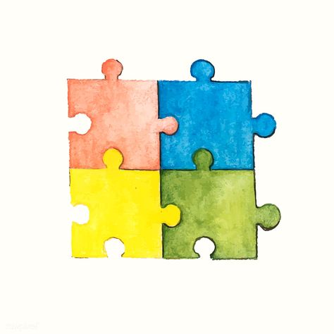 Illustration of a jigsaw puzzle | free image by rawpixel.com / Aum Puzzle Art Design, Puzzle Illustration, Puzzle Drawing, Kindergarten Drawing, Jigsaw Puzzles Art, Portfolio Covers, Illustration Story, Puzzle Games For Kids, Peace Illustration