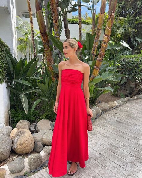 ”Bold & Beautiful: ❤️ Stand out in a red strapless dress!✨ #RedDress #StraplessDress #OOTD #FashionInspo #ChicStyle“ Pepper Mayo, Red Strapless Dress, Guest Dress, June 15, Dress Red, Guest Dresses, Wedding Guest Dress, Wedding Guest, Red Dress