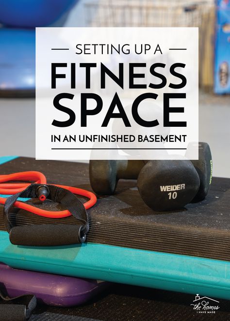 Home Gym Unfinished Basement Ideas, Home Gym In Unfinished Basement, Basement Treadmill Area, Unfinished Basement Gym Workout Rooms, Diy Exercise Room, Gym In Unfinished Basement, Setting Up A Home Gym, Unfinished Basement Workout Space, Home Gym Unfinished Basement