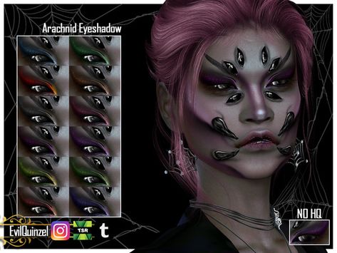 Sims 4 Spider Cc, Demon Clothing, Sims 4 Halloween, Sims Makeup, Los Sims 4 Mods, Spider Queen, Makeup Cc, Sims 4 Cc Makeup, Sims 4 Dresses