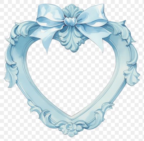 Blue Heart Png, Rentry Border, Blue Border Design, Watercolor Crest, Wedding Png, Png Frame, Blue Png, Heart Shaped Frame, Scrapbook Book