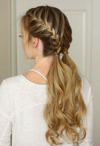 FRENCH BRAID HAIRSTYLE TUTORIALS FOR BEGINNERS | by Sara Hair | Medium Ombre Blond, French Braid Hairstyles, Braided Ponytail Hairstyles, Pigtail Braids, Grow Long Hair, Easy Braids, Low Ponytail, Braided Hairstyles Tutorials, Braids For Short Hair