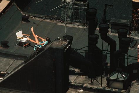 Sunbathing on a Midtown tenement's tar beach Photography Pics, Washington Square Park, Manhattan Skyline, New York Photos, Magnum Photos, East Village, Street Photographers, New York Street, Image Makers