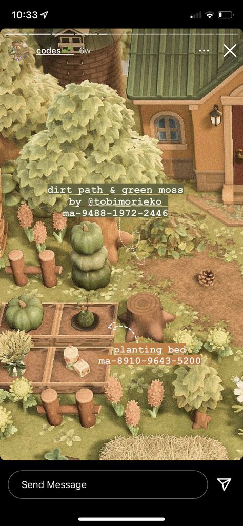 Different Acnh Aesthetics, Leafy Path Acnh, Acnh Garden Dirt Code, Acnh Farmcore Path, Farm Dirt Path Acnh Code, Green Path Animal Crossing, Acnh All Season Path, Acnh Inverted Path, Acnh Dark Wood Path