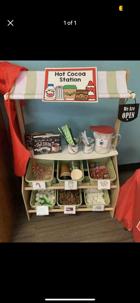 Hot Cocoa Stand Dramatic Play, Hot Chocolate Dramatic Play, Cocoa Stand, Hot Cocoa Stand, Chocolate House, Thema Winter, Let's Pretend, New Class, Dramatic Play