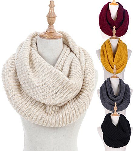 BeingStyle | Knit Winter Infinity Scarf for Women Fashion Thick Warm | #scarfs #whatwomenwear Ways To Tie Scarves, Ways To Wear A Scarf, Scarf Outfit, Outfit Chic, Cheap Christmas, Scarf Fashion, Scarf For Women, Loop Scarf, Circle Scarf