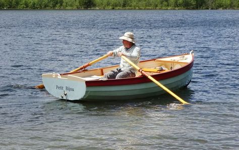 The Morbic 12 plans come with instructions for building oars specific to each of the rowing stations located at the middle and forward thwarts. The boat can also be very easily sculled using the semicircular notch in the port side of the transom. Architecture References, Boat Oars, Tea Bag Art, Bicycle Trailer, Row Boats, Bass Boat, Boat Art, Bag Art, Person Sitting