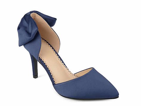 Mid Heels Pumps, Bow Pumps, Slip On Pumps, Pumps Heels Stilettos, Satin Pumps, Classic Pumps, Shoe Carnival, Large Bow, Shoes Heels Pumps