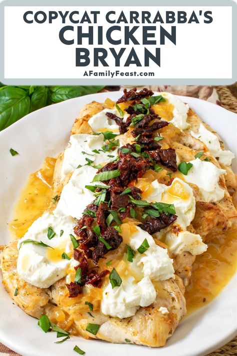 Carabas Chicken Bryan, Chicken Bryan Carrabas, Chicken Brian, Chicken Bryan Recipe, Carrabbas Chicken Bryan, Chicken Gloria, Carrabbas Recipes, Chicken Bryan, Chicken Entrees