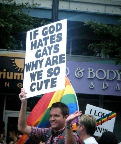 God doesn't hate anyone. It's people who hate Protest Posters, Protest Signs, Power To The People, Funny Signs, A Sign, A Man, So Cute, Spa, Gym