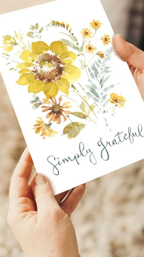 A simple and beautiful Thank You Card from Lisa Audit and Legacy. Each card features beautiful watercolor sunflowers painted by Lisa Audit. Diy Watercolor Cards, Sunflower Watercolor, Watercolor Sunflowers, Lisa Audit, Forever Flowers, How To Make Paper Flowers, Flower Watercolor, Sunflower Art, Sunflower Painting