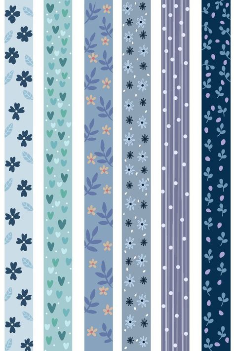 Printable Designs For Journal, Scrapbook Design Printables, Journal Designs Printable, Tape For Journal, Washi Tape Printable, Washi Tape Designs, Washi Tape Stickers, Washi Tape Ideas, Penanda Buku