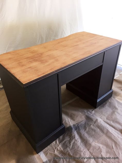 Paint Wooden Desk, Painted Antique Desk, Desk Revamp, Refinished Desk, Repair Wood Furniture, Refurbished Desk, Desk Makeover Diy, Desk Redo, Boys Desk