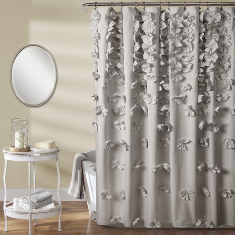 Lush Decor Riley Textured Polyester Shower Curtain, 72x72, Light Gray, Single - Walmart.com Shabby Chic Shower, Shabby Chic Shower Curtain, Trendy Shower Curtain, Luxury Shower Curtain, Shower Curtain Sizes, Lush Decor, Luxury Shower, White Shower Curtain, Shabby Chic Bathroom