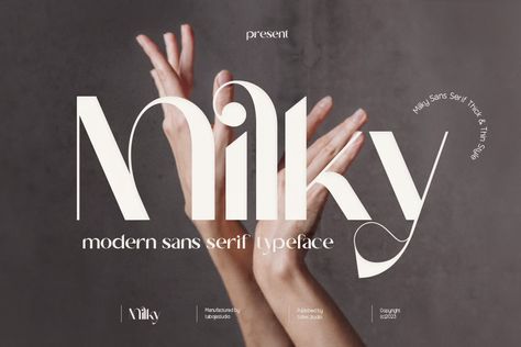 Milky - Elegant Display Font, Sans-Serif, Decorative ft. fonts & modern - Envato Display Typeface, Modern Sans Serif, Sans Serif Typeface, Font A, Serif Typeface, Laser Cut Sign, Font Generator, Apple Mac, Display Font