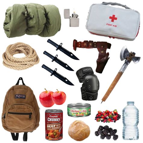 Zombie Apocalypse Book Cover Ideas, Zombie Apocalypse Needs, Zombie Apocalypse Essentials, Zombie Apocalypse Bag Items, Zombie Apocalypse Supplies, Zombie Survival Aesthetic, Zombie Apocalypse Items, Zombie Apocalypse Outfits Aesthetic, Apocalipsis Aesthetic