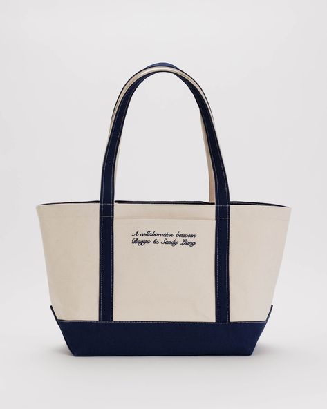 Medium Heavyweight Canvas Tote : Sandy Liang Navy - Baggu Baggu Bags, Duck Bag, Boat Tote, Cloud Bag, Sandy Liang, Bow Bag, Laptop Tote, Mini Bows, Recycled Canvas