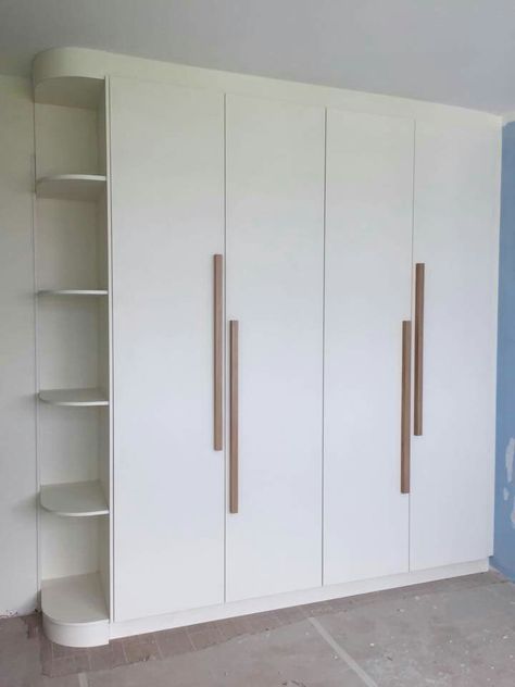 Bedroom Wardrobe Partition Ideas, White Bedroom Wardrobe Ideas, White Wardrobes Bedroom, Slim Wardrobe Ideas, White Wardrobe Design Bedroom, Wardrobe Shelving Ideas, White Wardrobe Bedroom Modern, White Wardrobe Bedroom, Modern Bedroom Wardrobe Ideas