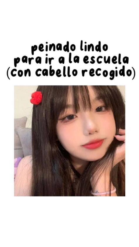 Créditos a la chica del vídeo ✨ Ideas De Peinados Aesthetic, Peinados Aesthetic Faciles, Peinados Cute, Peinado Aesthetic, School Hairstyles For Long Hair, Chica Aesthetic, Home Remedies For Pimples, Peinados Hair Styles, Hair School