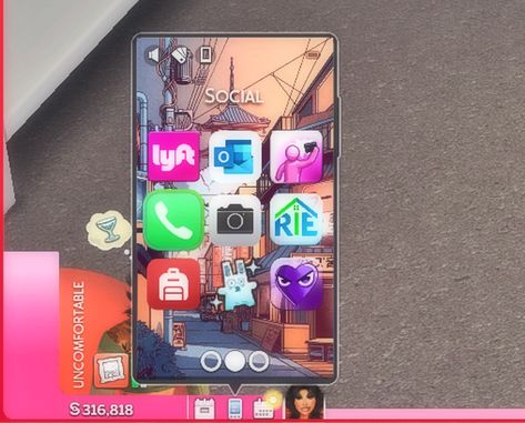 BETA Realistic Social Phone Override | Patreon Coco Games, Sims 4 Jobs, Sims 4 Sims, Sims 4 Cheats, Sims 4 Challenges, Sims 4 Traits, Sims 4 Cas Mods, Play Sims 4, Sims Packs