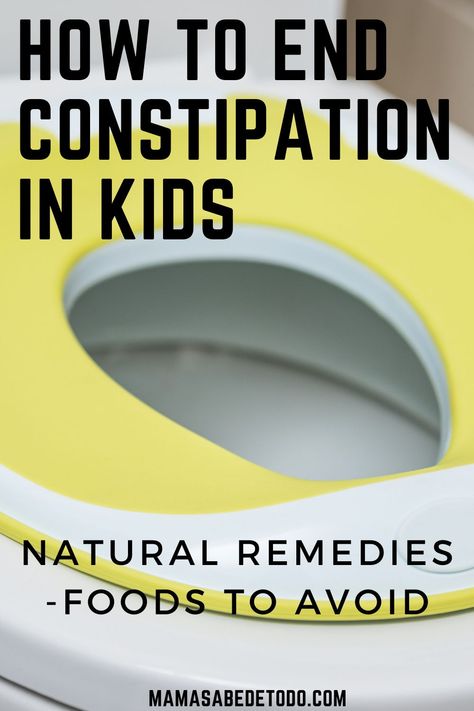 Constipation is a common problem during childhood. Find natural remedies for constipation in children. Ideal for kids and toddlers with chronic constipation. Constipation Relief For Kids, Recipes For Constipation For Kids, Kids Constipation Remedies, Extreme Constipation, Toddler Constipation Remedies, Children Constipation Relief, Baby Constipation Remedies, Essential Oils For Constipation, Natural Remedies For Constipation