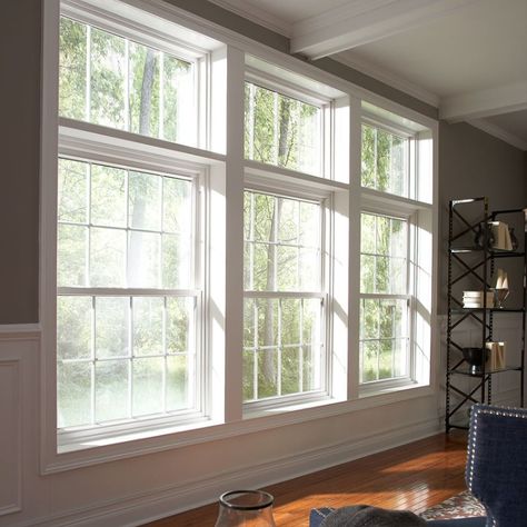 Our double-hung windows open from both the bottom and top, providing maximum ventilation and easy cleaning.  Window World double-hung windows, our best-selling vinyl windows, can be opened from the top or bottom sash, allowing fresh air to circulate throughout your home. Tilt-in sashes make cleaning a breeze and save you the time and frustration of exterior washing, especially on multilevel homes. American Home Design, Vinyl Window Trim, Window World, Vinyl Replacement Windows, Metal Windows, Replacement Windows, Timber Windows, Double Hung Windows, Window Replacement