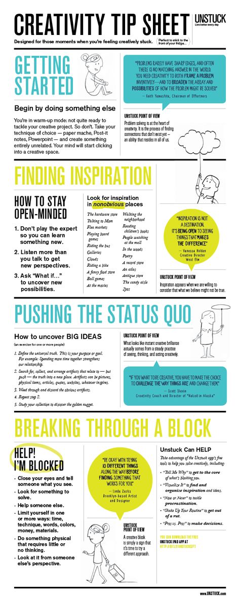 Here’s what to do when you can’t quuuuite get going on a project: | 15 Helpful Charts Every Creative Person Definitely Needs Writers Block, Creative People, Writing Help, Creative Thinking, Design Thinking, Writing Inspiration, Creative Process, Creative Writing, Writing Tips