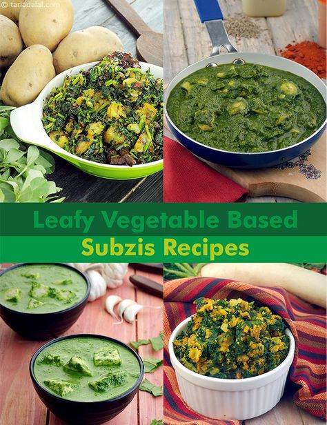 Leafy Vegetable Subzi, Vegetable Sabzi Recipe, Tarladalal.com  | Page 1 of 9 Methi Paneer, Leafy Greens Recipes, Subzi Recipe, Malai Recipe, Indian Delicacies, Green Leafy Vegetables, Jain Recipes, Veg Curry, Vegan Grilling