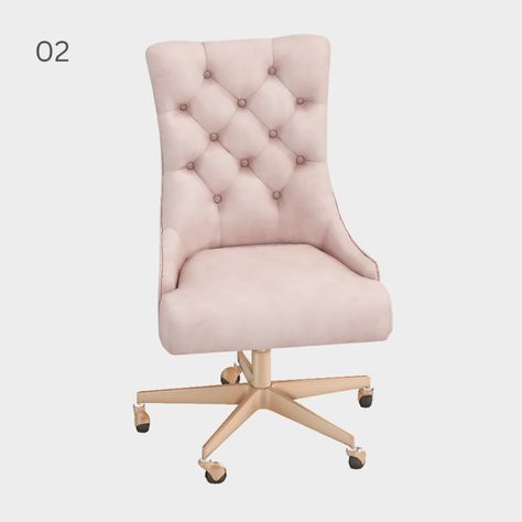 F a r f a l l a ☁️: SimsTuber Gaming Setup CC Finds ♡ ༄ pc... Pink Office Chair, Sims 4 Tsr, Marble Desk, Tumblr Sims 4, Functional Desk, Pc Desk, Work Chair, Gaming Controller, Sims 4 Cc Furniture