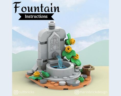 Lego Creations Instructions, Lego Fairy, Lego Science, Easy Lego Creations, Fairy Fountain, Lego Medieval, Lego Halloween, Lego Furniture, Lego Hogwarts