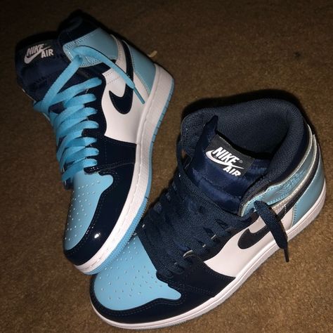 Jordan 1 Fits, Blue Chill Jordan, Jordan 1 Unc Patent, Jordan 1 Blue Chill, Air Jordan 1 Unc, Nike Shoes Blue, Jordan 1 Blue, Jordan 1 Unc, Blue Chill