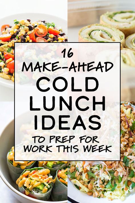 Change up the normal lunch prep routine with some ideas that do not require a reheating - just store in the fridge and grab when lunchtime arrives. Here are 16 Make-Ahead Cold Lunch Ideas to Prep for Work This Week! #projectmealplan #coldlunchideas #mealprep Cold Lunch Ideas, Cold Lunch, Healthy Lunch Meal Prep, Cold Lunches, Work Meals, Easy Healthy Meal Prep, Prepped Lunches, Lunch Recipes Healthy, Make Ahead Meals