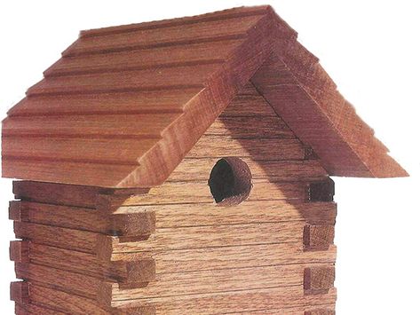 CLASSIC PROJECT: Rustic Chickadee Cabin Birdhouse - Woodworking | Blog | Videos | Plans | How To Cabin Birdhouse, Bird House Plans Free, How To Apply Polyurethane, Outdoor Woodworking Projects, Chair Woodworking Plans, Homemade Bird Houses, Bird House Plans, Siding Colors, Blog Video