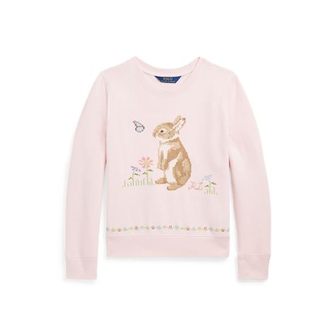 Lunar New Year Bunny Fleece Sweatshirt for Children | Ralph Lauren® UK Fall Winter Essentials, Ralph Lauren Sweatshirt, Lunar New Year, Feminine Outfit, Fleece Sweatshirt, Lunar New, Girly Outfits, Girls Tshirts, Habitat