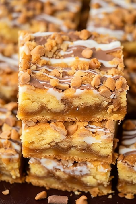 Dessert Squares Recipes, Easy Bar Recipes 4 Ingredients Simple, Cookie Bars Recipes Easy Cake Mixes, Cookie Bars With Cake Mix Easy Recipes, Squares And Bars Recipes Easy, Cake Mix Toffee Bars, Bar Recipes Dessert, Heath Desserts, Easy Bars Recipes